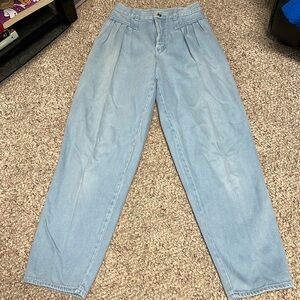 Vintage 80s VISA high waist wide leg light wash jeans